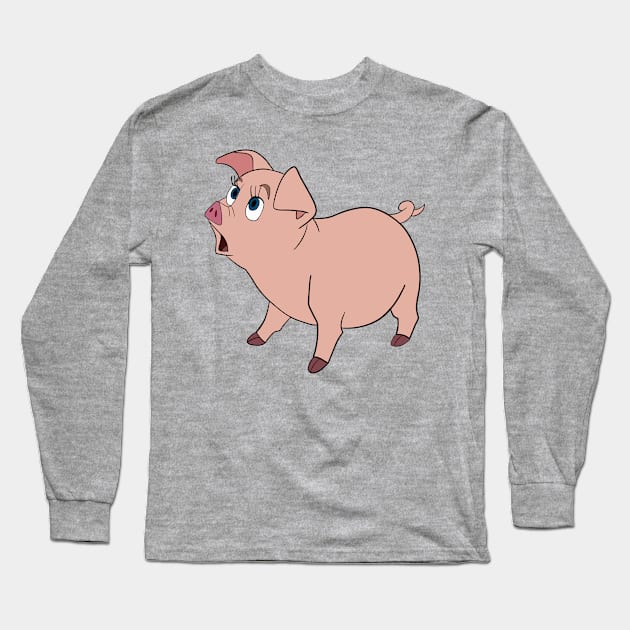 Hen Wen, Psychic Pig from the Black Cauldron Long Sleeve T-Shirt by bwoody730